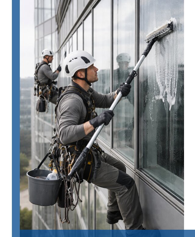 Высотная мойка сплошного остекления с выездом в Североморске