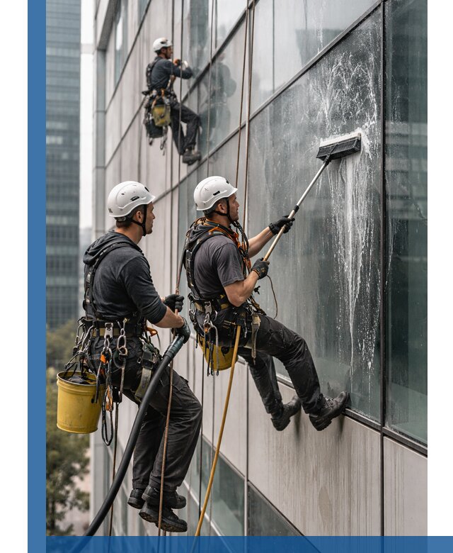 Профессиональная высотная мойка фасадов зданий в Североморске