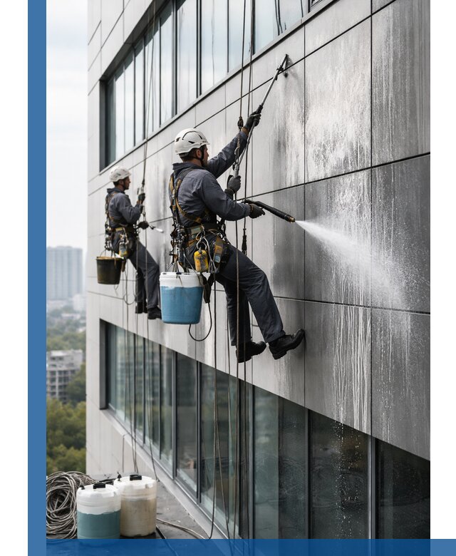 Профессиональная мойка вентилируемых фасадов в Североморске