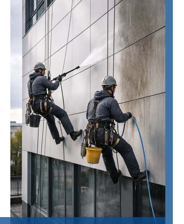 Мойка фасада из композита в Североморске по цене от 321 р. | ВЫСОТНИК-Свм