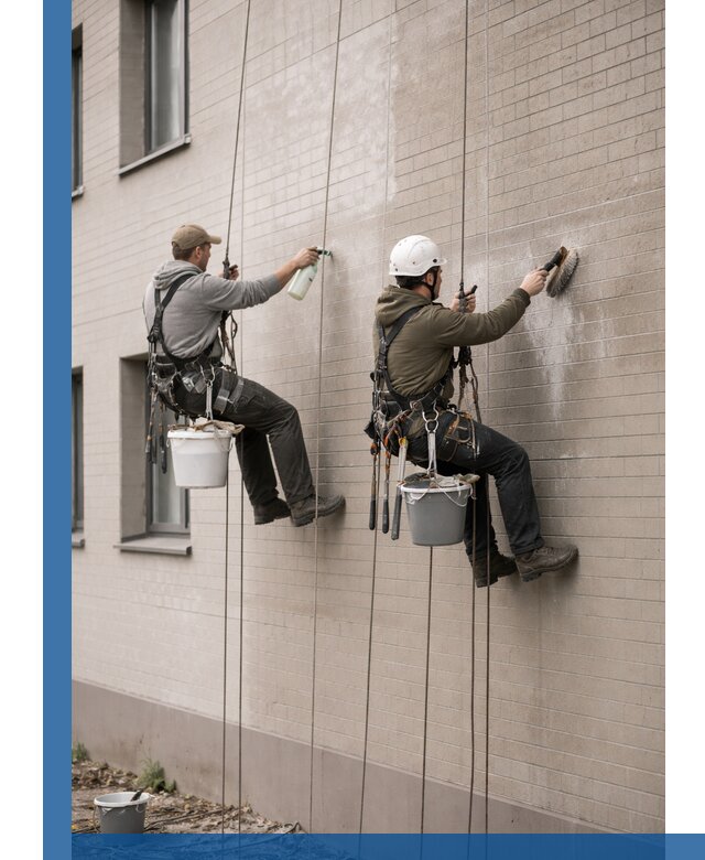 Удаление высолов с фасада зданий в Североморске без повреждений и следов