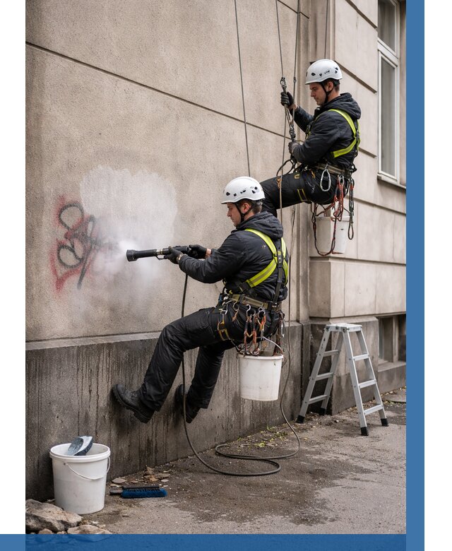 Удаление граффити с фасада в Североморске от 4814 р. | ВЫСОТНИК-Свм