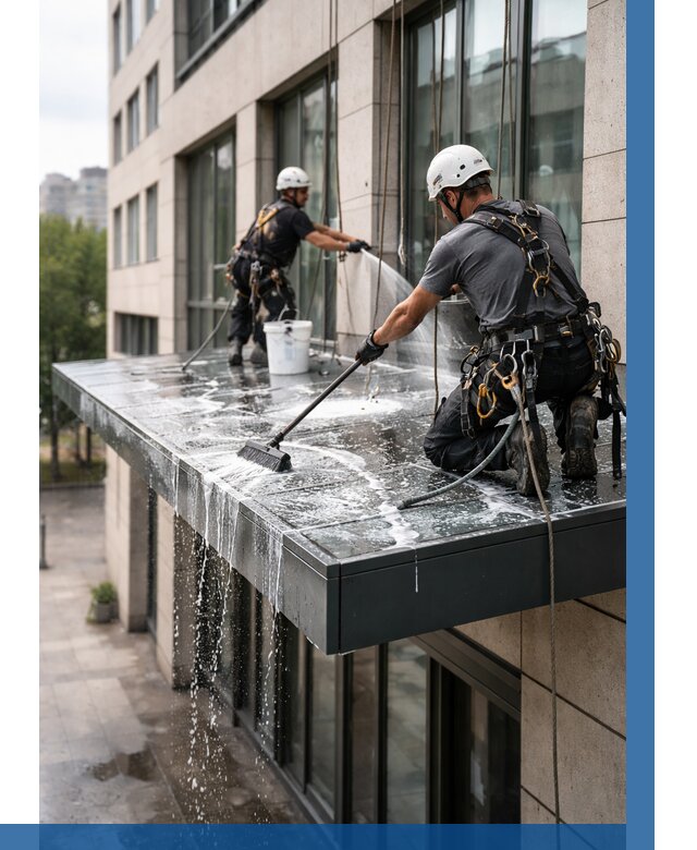 Мойка козырьков и навесов в Североморске от 3744 р. | ВЫСОТНИК-Свм