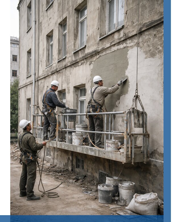 Капитальный ремонт фасада в Североморске от 4493 р. | ВЫСОТНИК-Свм