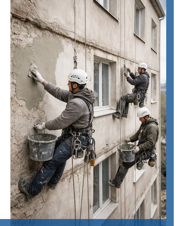 Ремонт штукатурного фасада в Североморске от 802 р. под ключ | ВЫСОТНИК-Свм