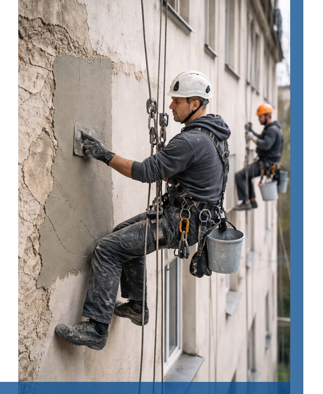 Восстановление штукатурки фасада в Североморске от 1284 р. | ВЫСОТНИК-Свм