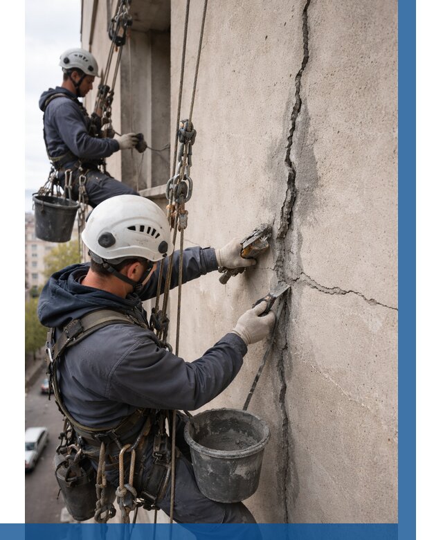 Заделка трещин на фасаде в Североморске от 963 р. | ВЫСОТНИК-Свм