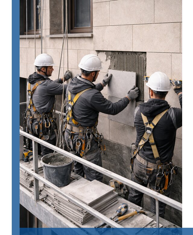 Ремонт облицовки фасада плиткой в Североморске с гарантией