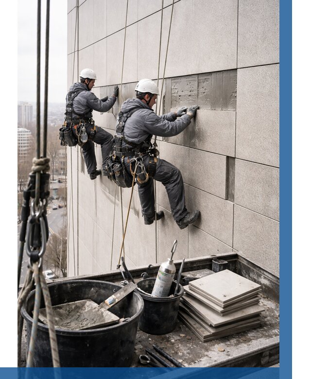 Ремонт фасада из керамогранита в Североморске от 2674 р. | ВЫСОТНИК-Свм