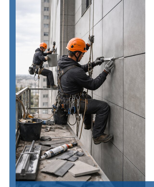 Профессиональный ремонт фасада из керамогранита в Североморске