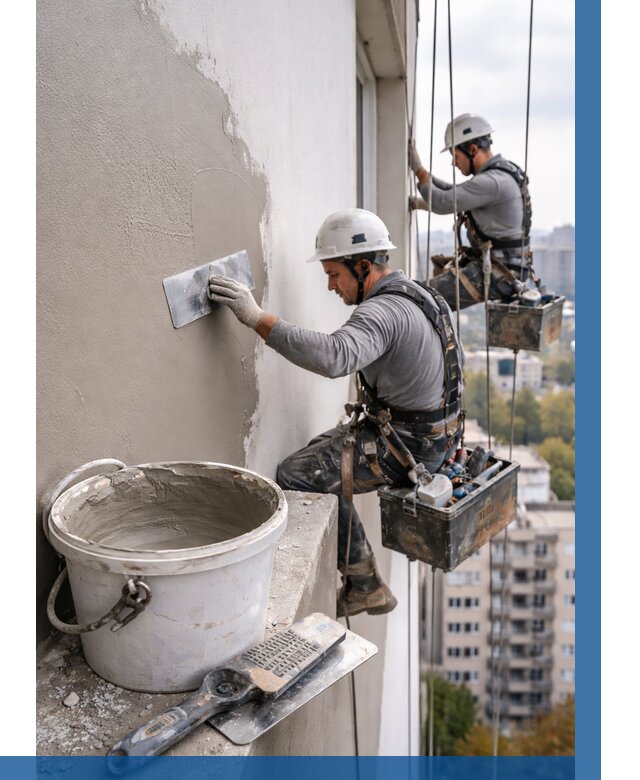 Шпаклевка фасада на высоте в Североморске от 749 р. | ВЫСОТНИК-Свм