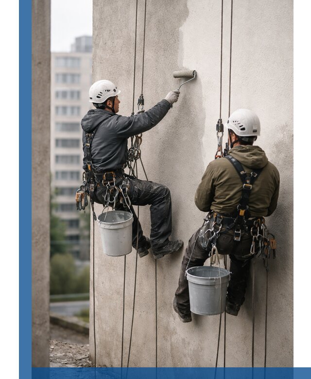 Покраска фасадов высотными альпинистами в Североморске с гарантией