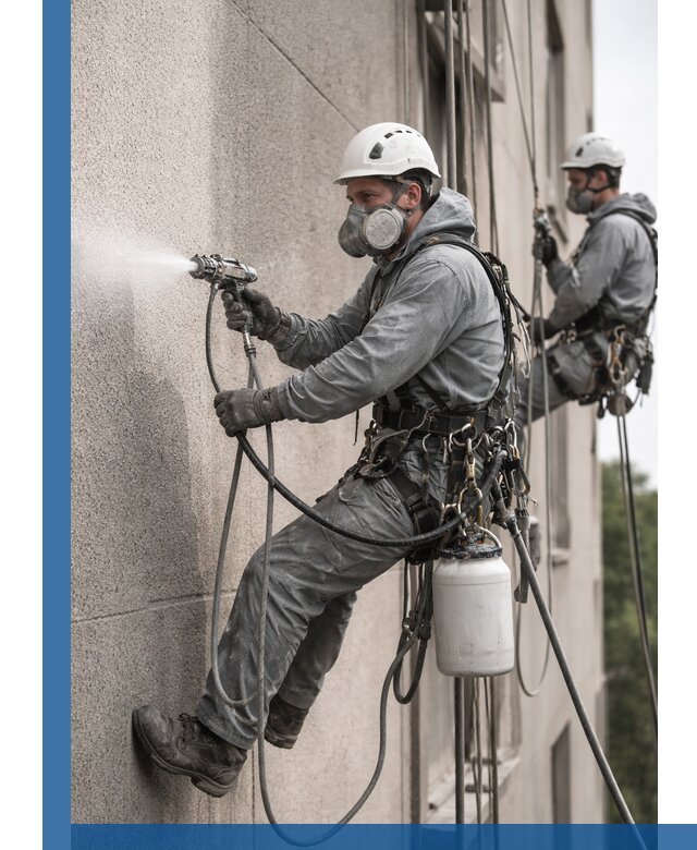 Безвоздушная покраска фасадов зданий в Североморске профессионально