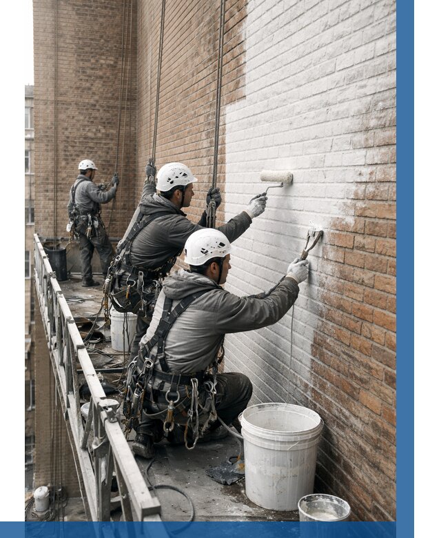 Покраска кирпичного фасада в Североморске от 374 р. | ВЫСОТНИК-Свм