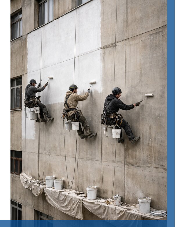 Покраска бетонного фасада в Североморске от 374 р за м2 | ВЫСОТНИК-Свм