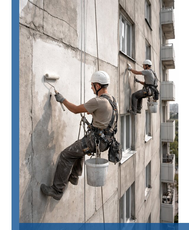 Покраска бетонного фасада в Североморске для жилых и промышленных объектов