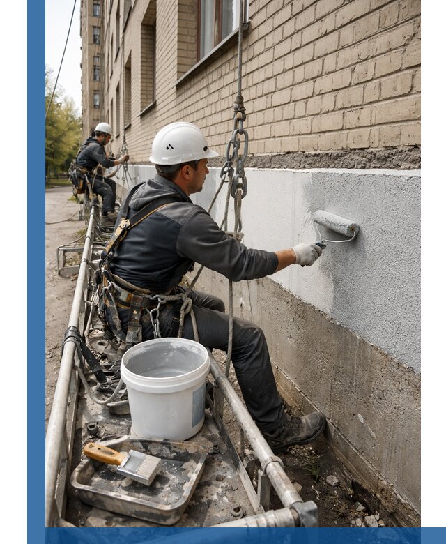 Окраска цоколя здания в Североморске профессионально и надежно