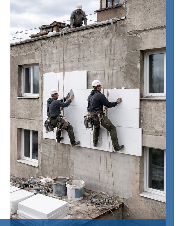 Утепление фасада пенополистиролом в Североморске от 1925 р. | ВЫСОТНИК-Свм