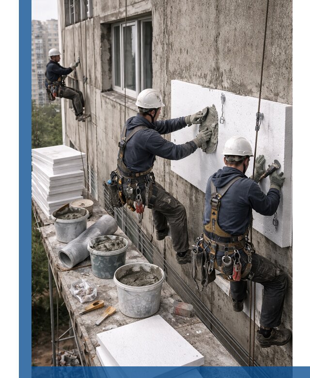 Утепление фасада пенополистиролом в Североморске под ключ