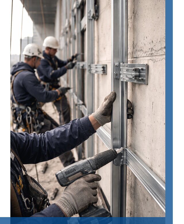 Монтаж подсистемы вентфасада в Североморске от 909 р. | ВЫСОТНИК-Свм