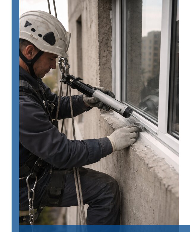 Герметизация оконных швов снаружи в Североморске профессионально