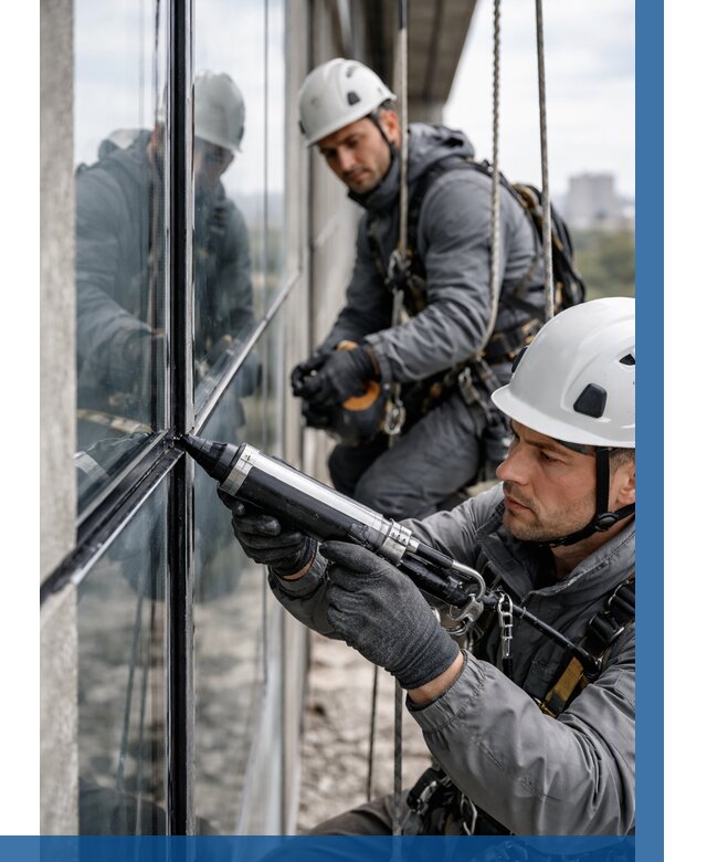 Герметизация витражных швов в Североморске от 695 р. | ВЫСОТНИК-Свм