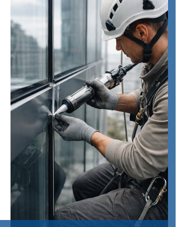 Герметизация стыков витража в Североморске от 1284 р. | ВЫСОТНИК-Свм