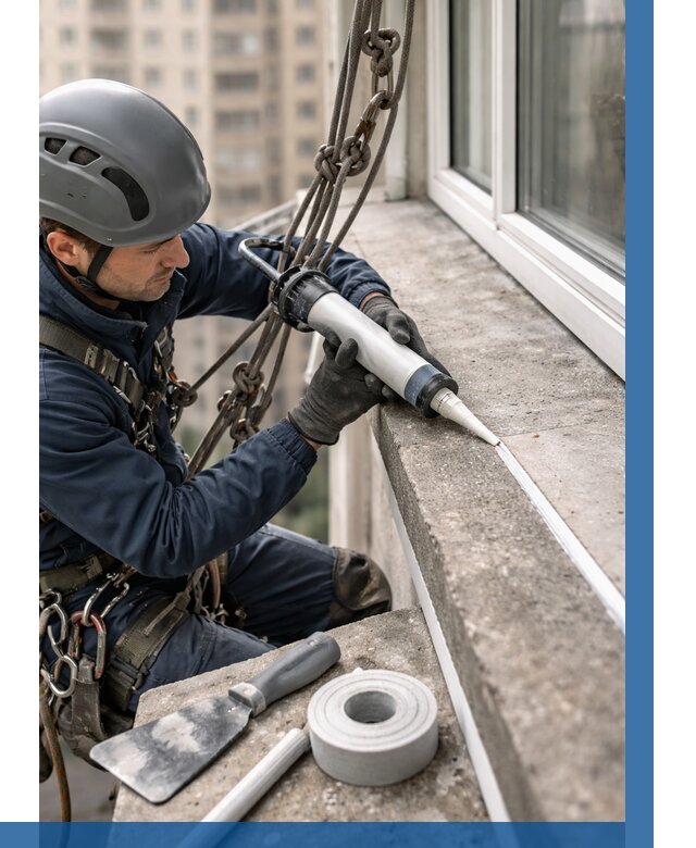 Герметизация балконного козырька в Североморске от 4814 р. | ВЫСОТНИК-Свм