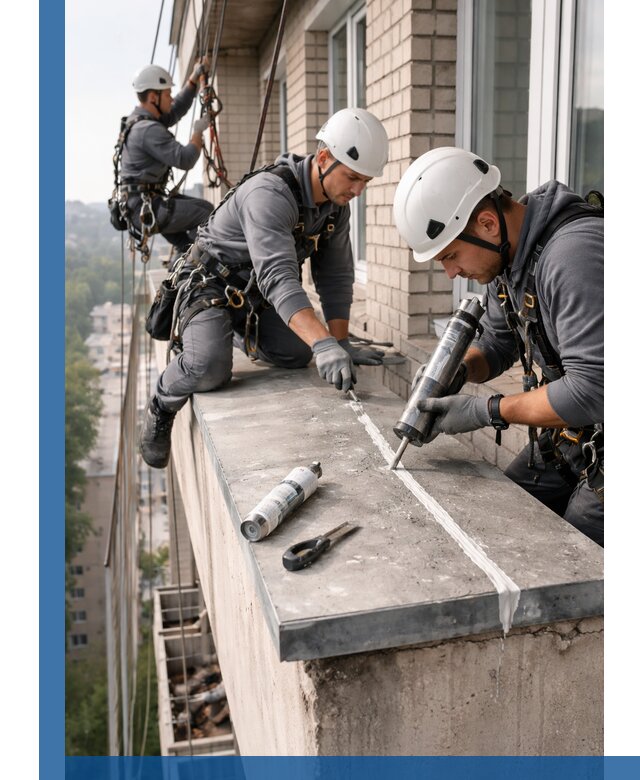 Герметизация балконного козырька в Североморске профессионально