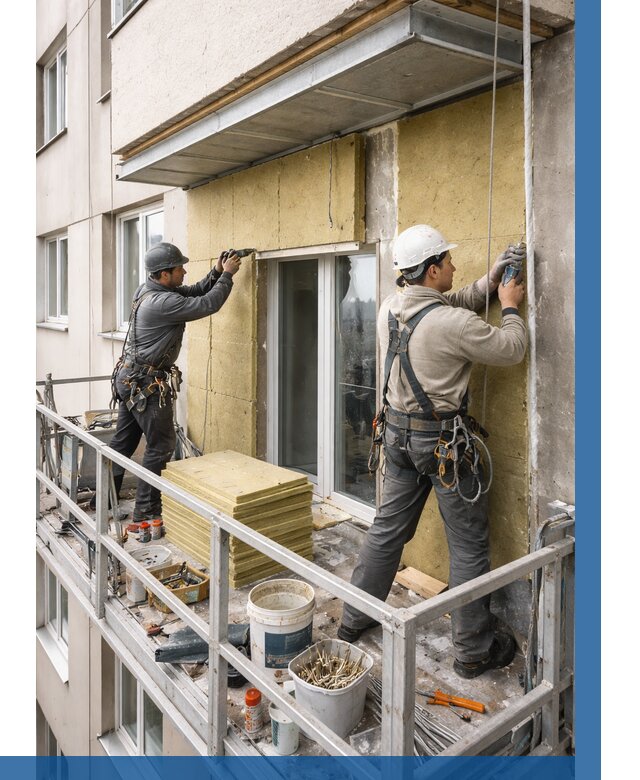 Утепление балкона снаружи в Североморске от 1712 р. под ключ ВЫСОТНИК-Свм