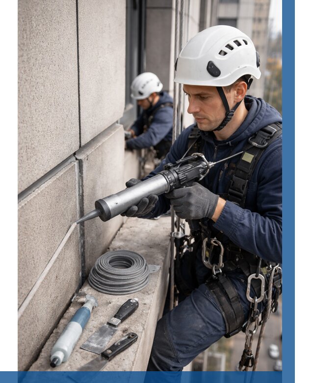 Герметизация деформационных швов фасада в Североморске от 749 | ВЫСОТНИК-Свм