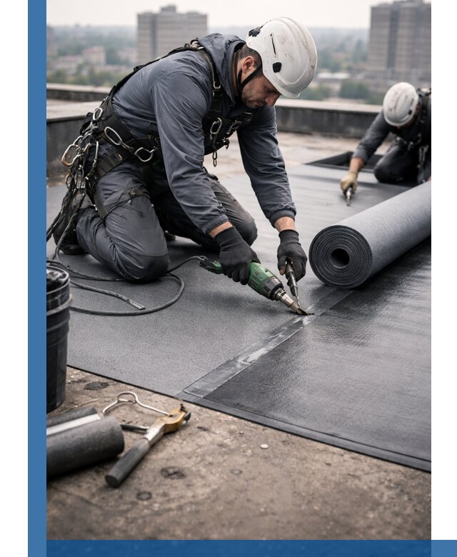 Ремонт мягкой кровли в Североморске с выездом промальпинистов