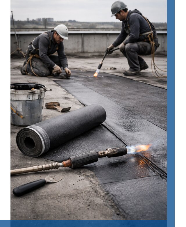 Ремонт рулонной кровли в Североморске от 695 р. | ВЫСОТНИК-Свм