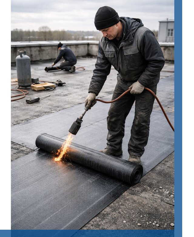 Ремонт наплавляемой кровли в Североморске от 749 р. | ВЫСОТНИК-Свм