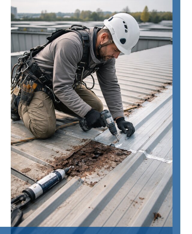 Ремонт профнастила на кровле в Североморске от 749 р. | ВЫСОТНИК-Свм