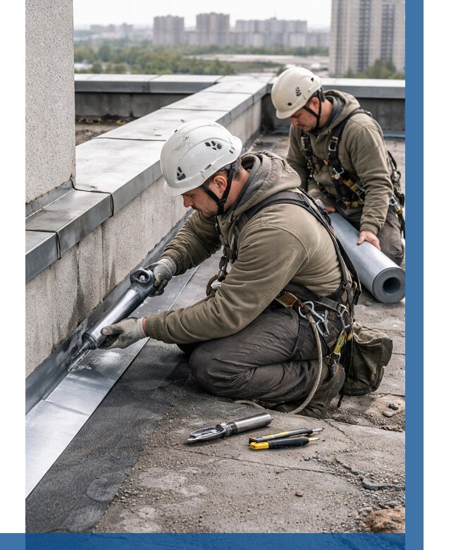 Ремонт кровельных примыканий в Североморске от 1284 р. | ВЫСОТНИК-Свм