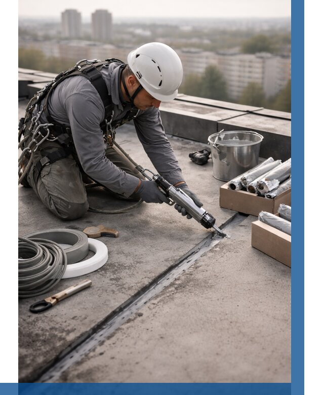 Герметизация швов кровли в Североморске от 481 р./м2 | ВЫСОТНИК-Свм