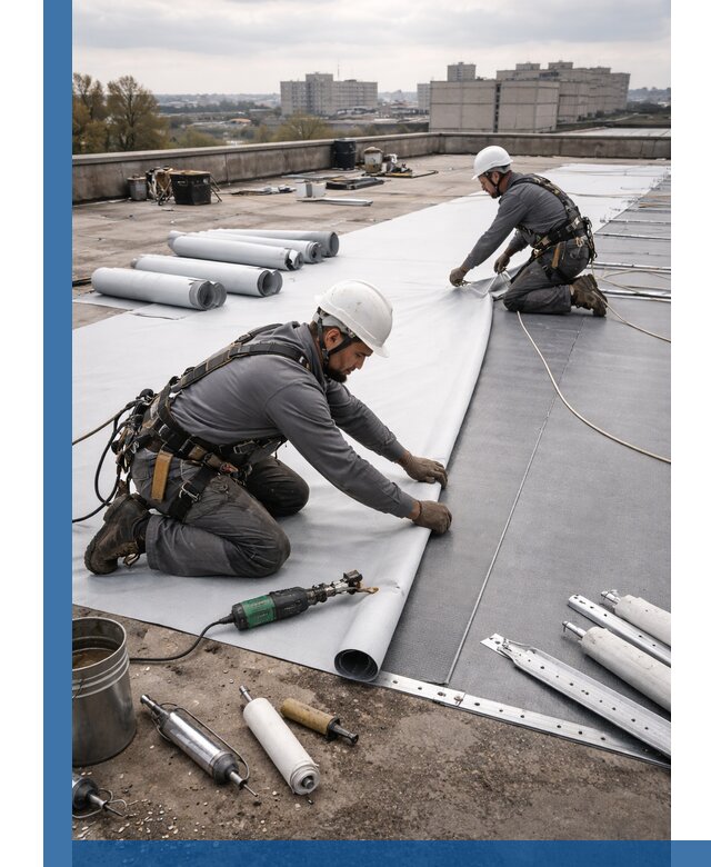 Монтаж мембранной кровли в Североморске для промышленных зданий