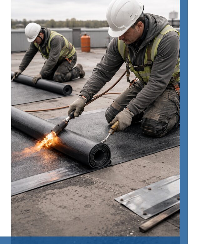 Монтаж наплавляемой кровли в Североморске от 909 р. — ВЫСОТНИК-Свм