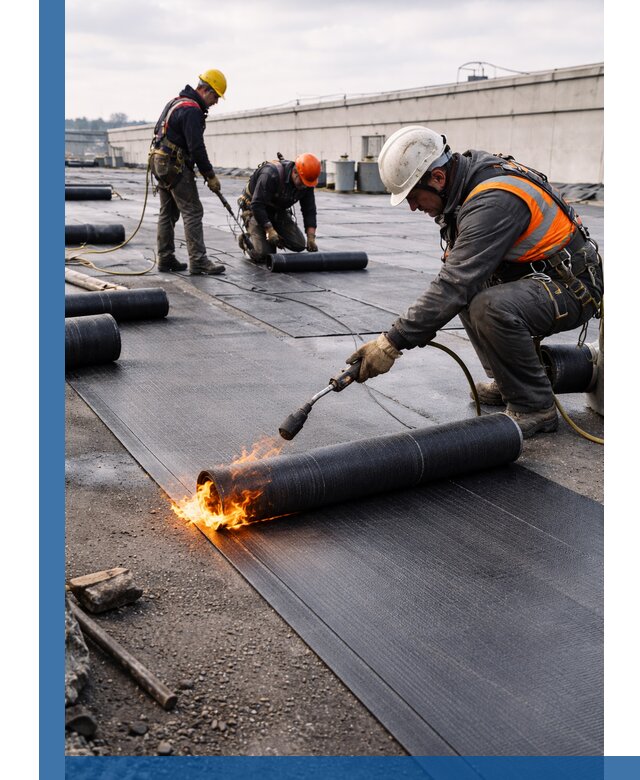 Монтаж наплавляемой кровли в Североморске профессионально