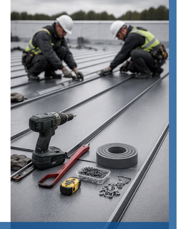 Монтаж фальцевой кровли в Североморске от 1925 р. | ВЫСОТНИК-Свм