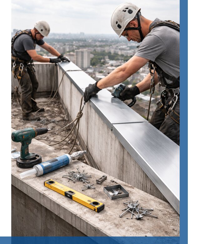 Монтаж парапетных крышек в Североморске от 856 р. | ВЫСОТНИК-Свм