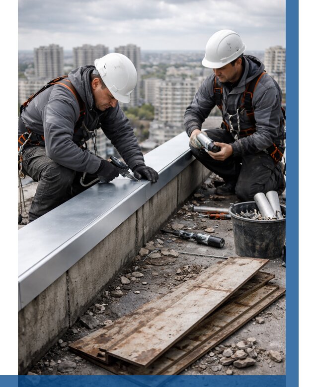 Замена парапетных крышек под ключ в Североморске от 1284 р. | ВЫСОТНИК-Свм