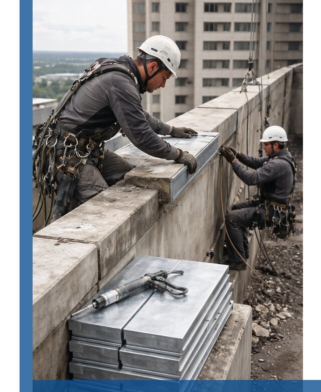 Замена парапетных крышек и установка новых в Североморске