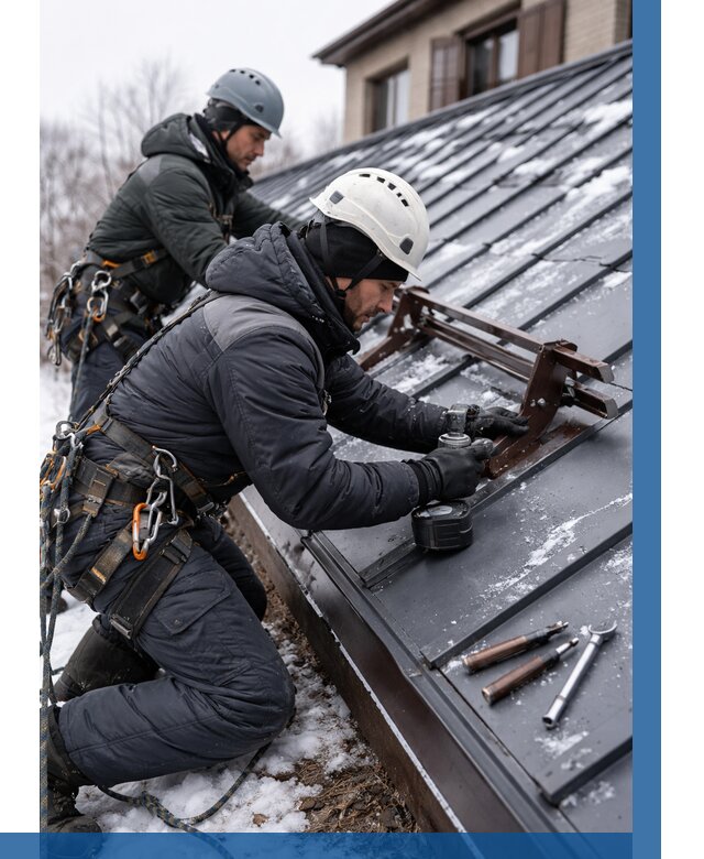 Монтаж снегозадержателей в Североморске от 481 р. | ВЫСОТНИК-Свм