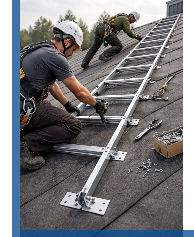 Профессиональный монтаж кровельной лестницы в Североморске под ключ
