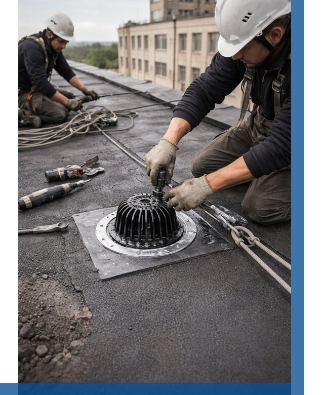 Установка водосточных воронок в Североморске цена от 3744 р. | ВЫСОТНИК-Свм