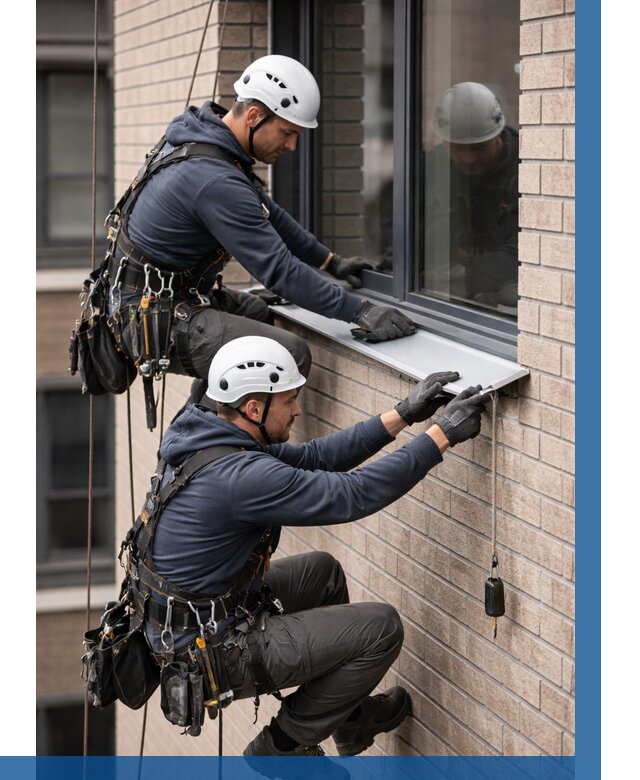 Монтаж оконных отливов под ключ в Североморске от 3744 р. | ВЫСОТНИК-Свм