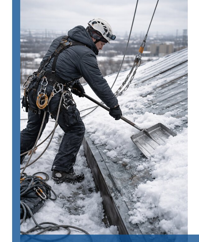 Профессиональная очистка кровли от снега и наледи в Североморске
