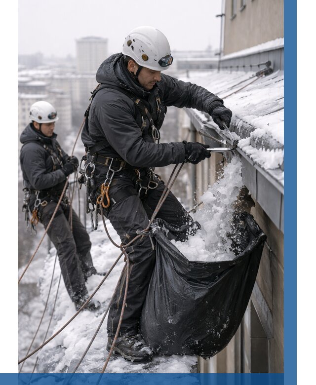 Аварийная очистка крыши в Североморске под ключ от 321 р. | ВЫСОТНИК-Свм